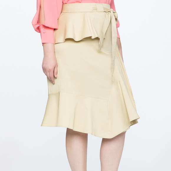 Eloquii Dresses & Skirts - Eloquii Asymmetrical Ruffle Skirt with Tie